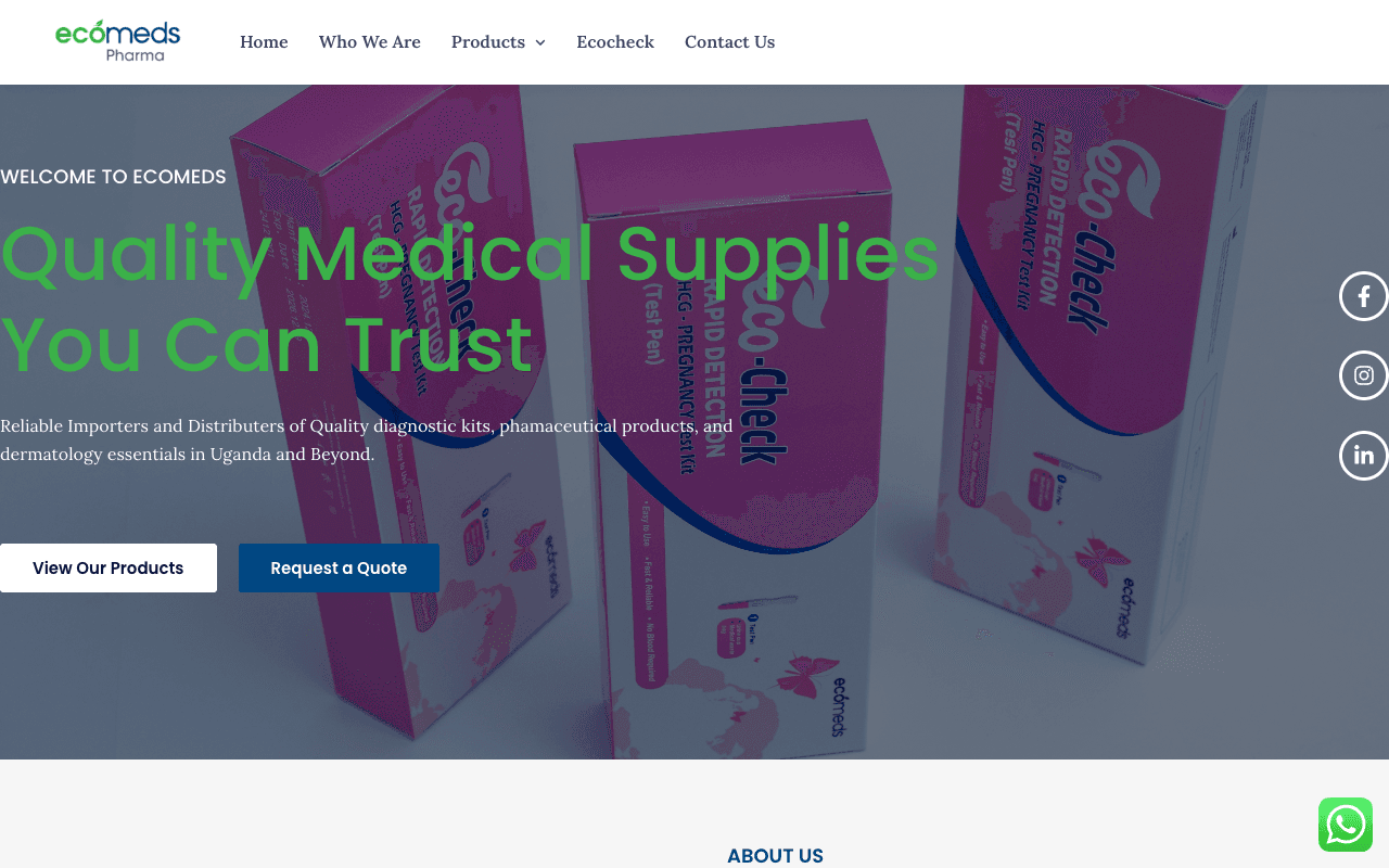 Ecomeds Supplies website